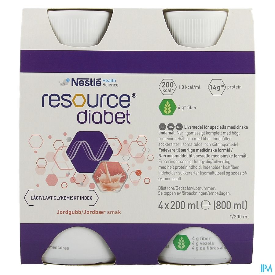 Resource Diabet Strawberry 4x200ml