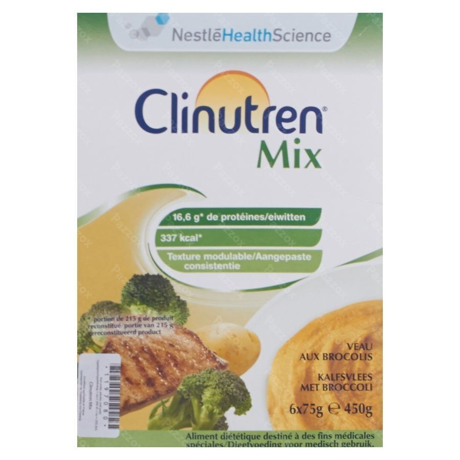 Clinutren Mix Veau-broccoli Nf Sach 6x75g