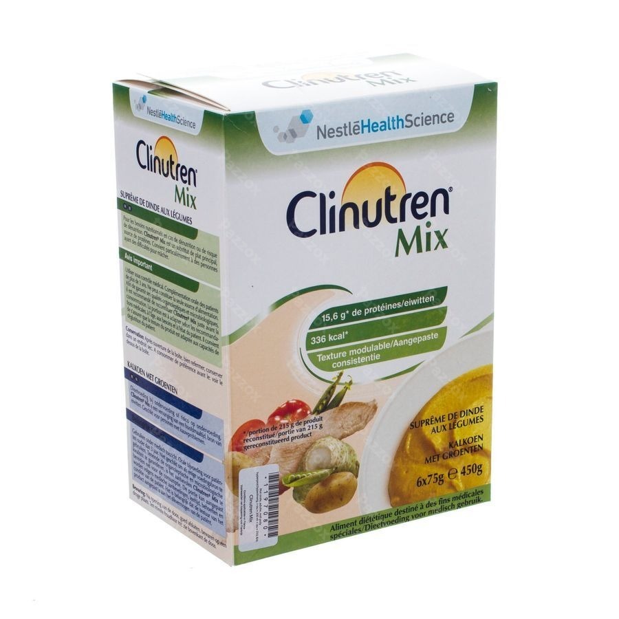 Clinutren Mix Dinde-legumes Nf Sach 6x75g