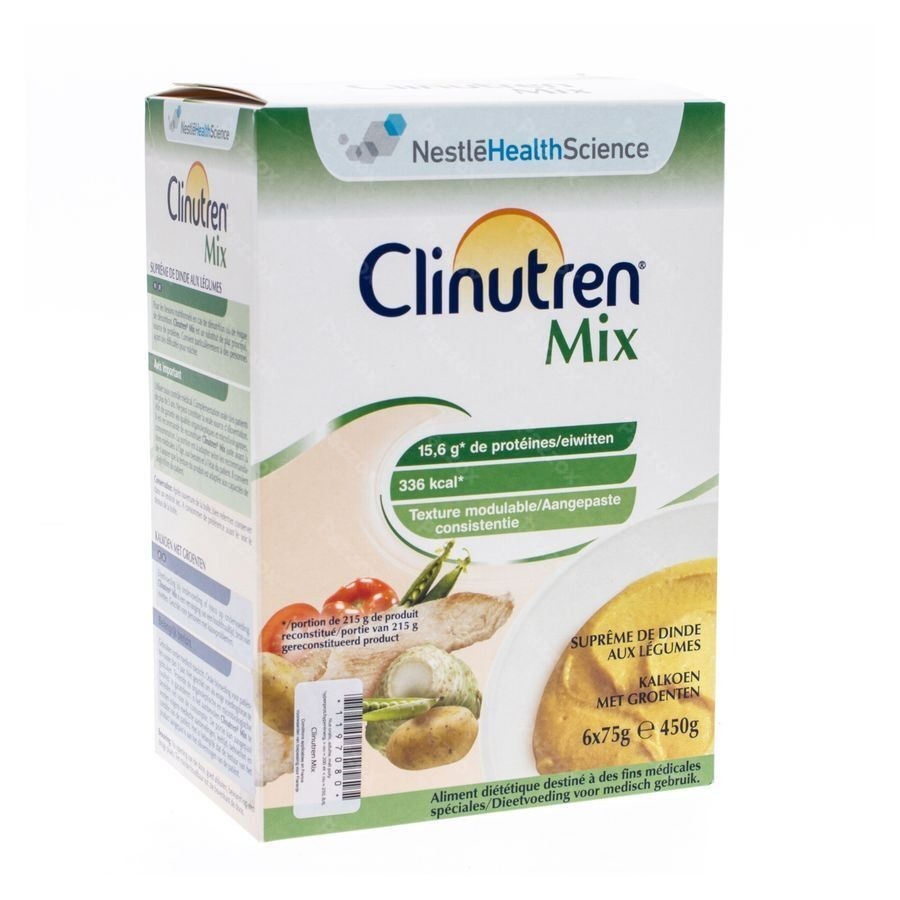 Clinutren Mix Dinde-legumes Nf Sach 6x75g