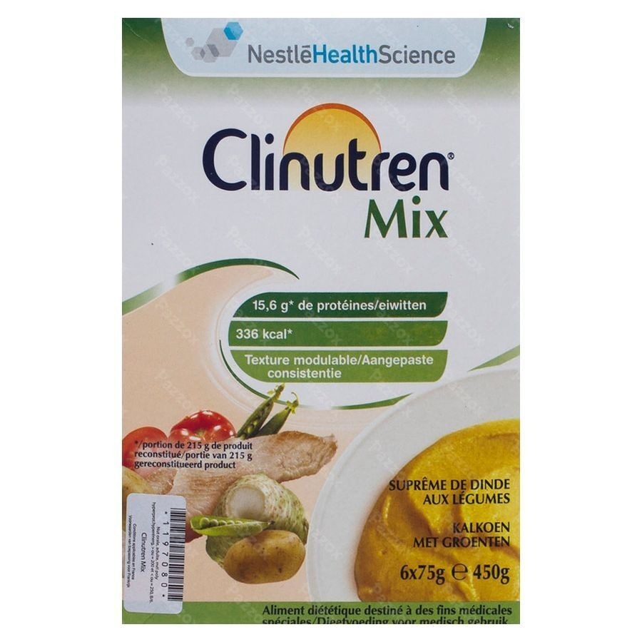 Clinutren Mix Dinde-legumes Nf Sach 6x75g