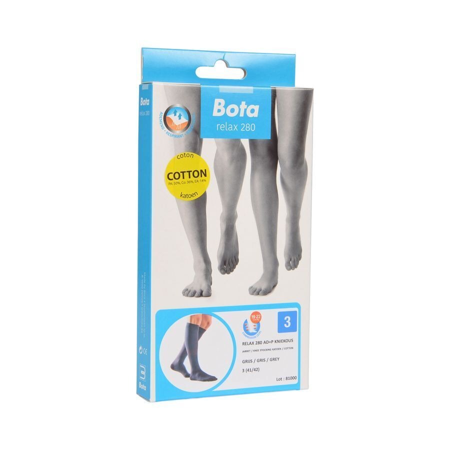 Bota Relax 280 Coton Bas Jarret Gris N3