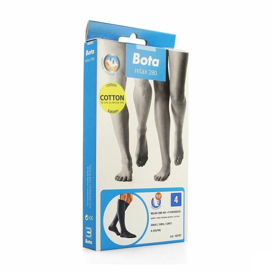 Bota Relax 280 Coton Bas Jarret Gris N4