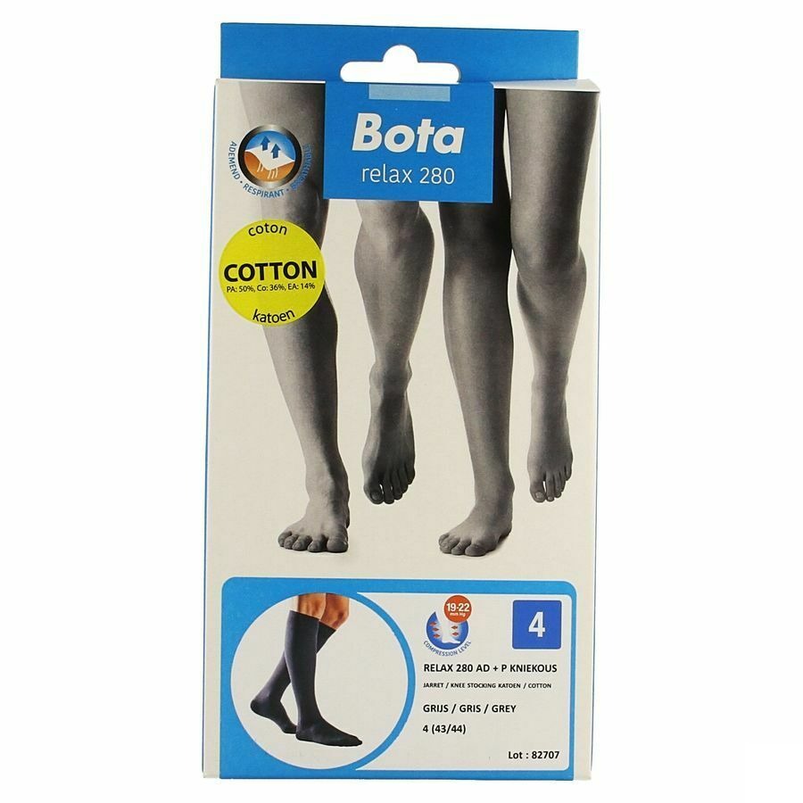 Bota Relax 280 Coton Bas Jarret Gris N4