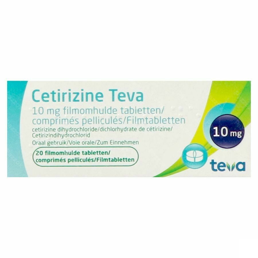 Cetirizine Teva 10mg 20 Comprimés