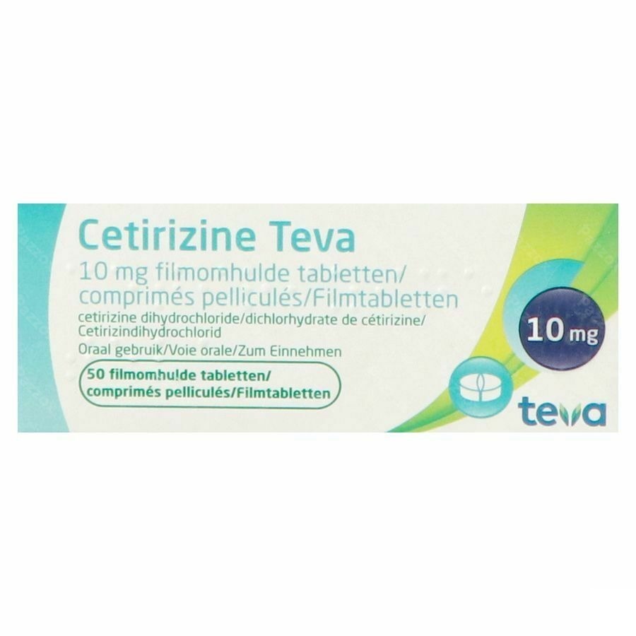 Cetirizine Teva 10mg 50 Comprimés