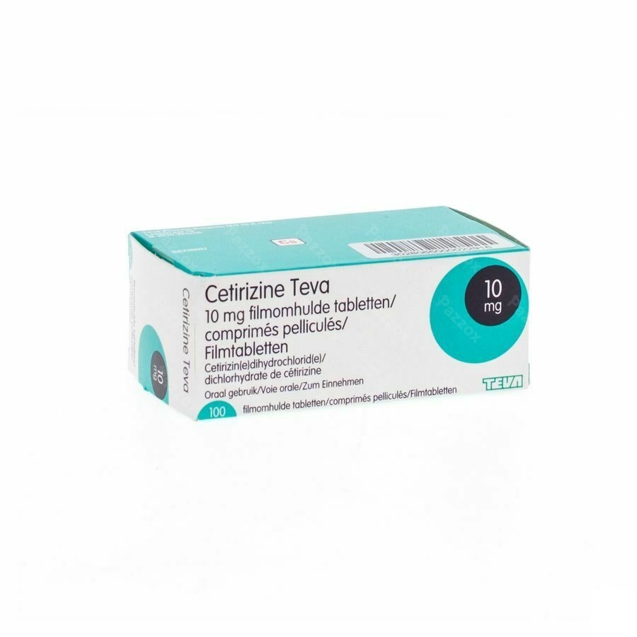 Cetirizine Teva 10mg 100 Comprimés