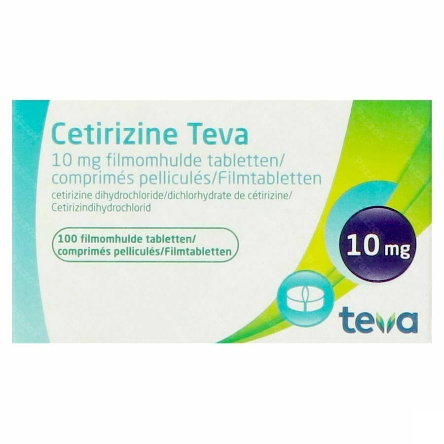 Cetirizine Teva 10mg 100 Comprimés