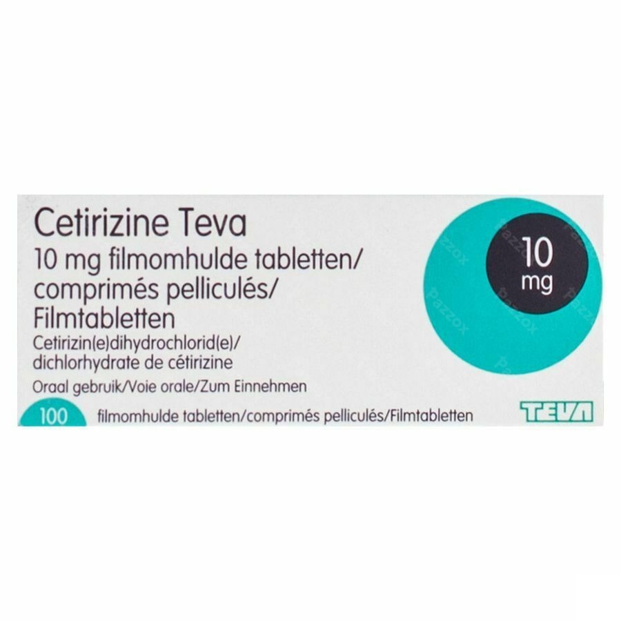 Cetirizine Teva 10mg 100 Comprimés