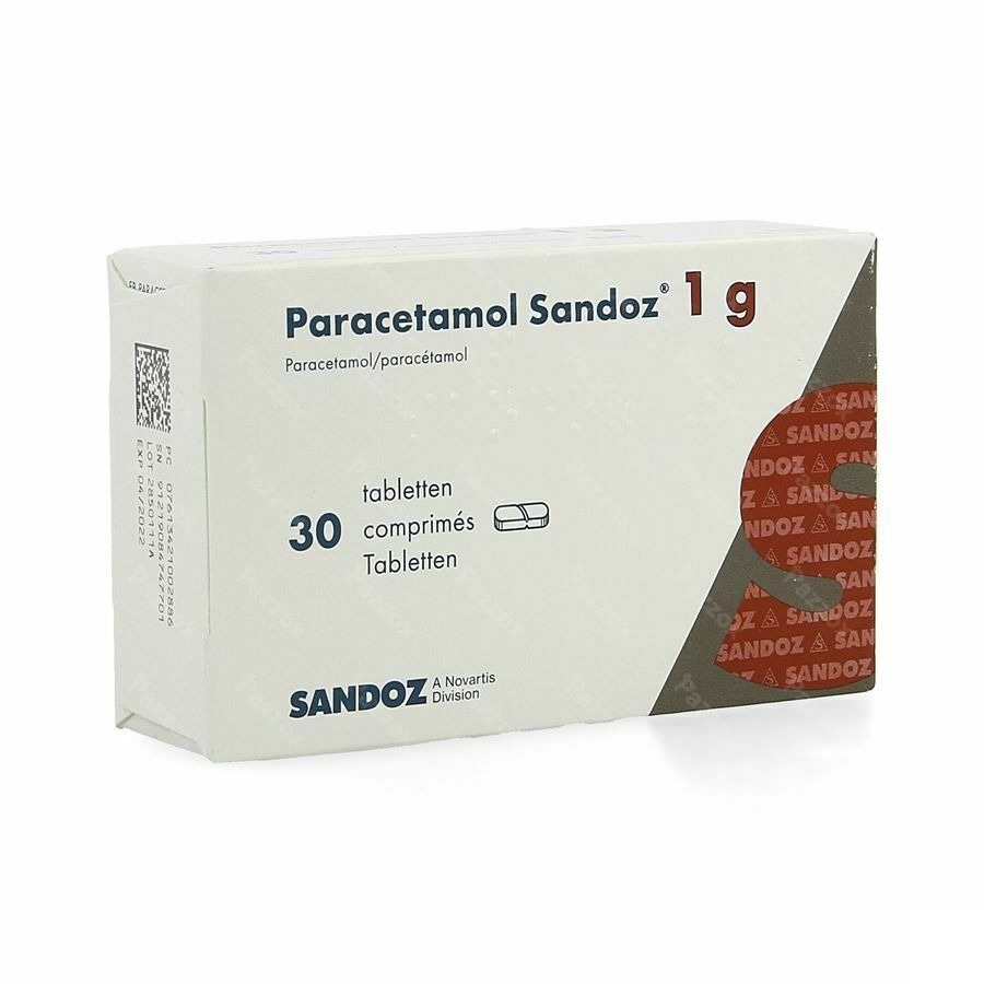 Paracetamol 1g Sandoz Tabl 30