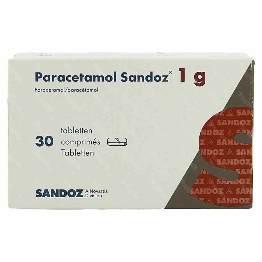 Paracetamol 1g Sandoz Tabl 30