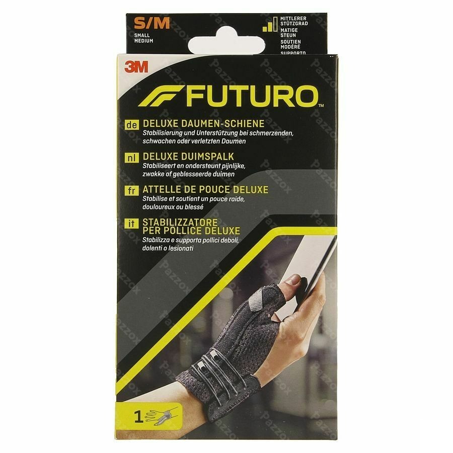 Futuro Attelle Pouce Deluxe Noir S- M 12,7-16,5cm