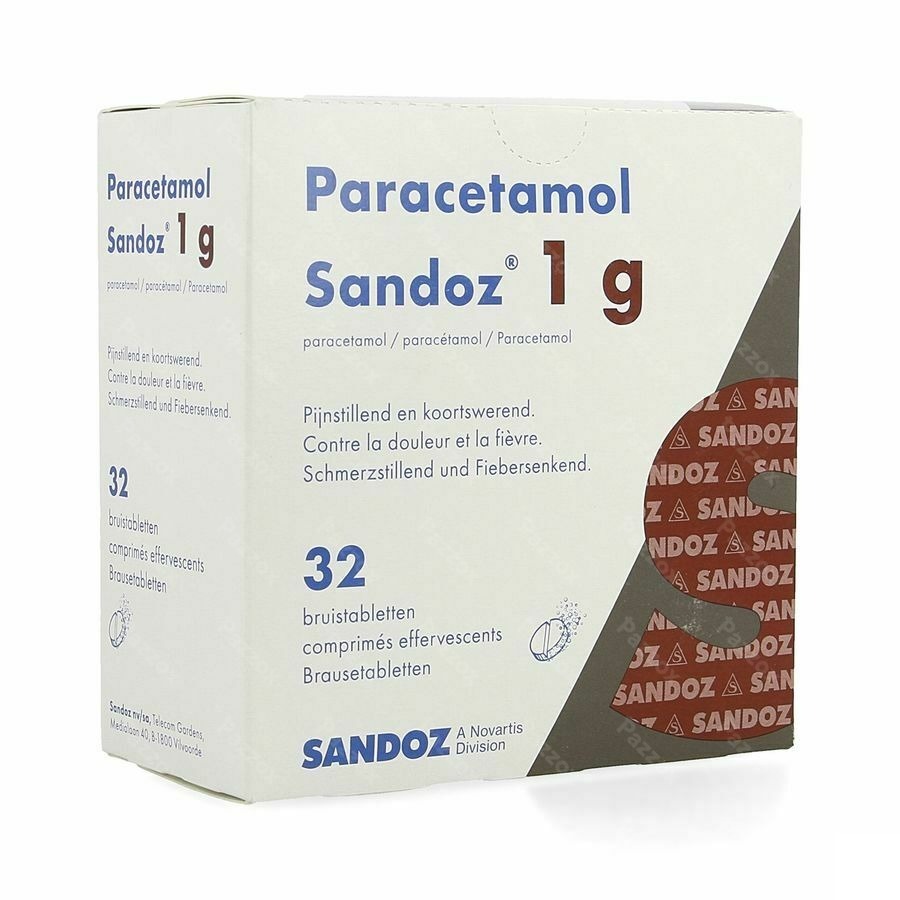 Paracetamol Sandoz 1g 32 comprimés effervescents