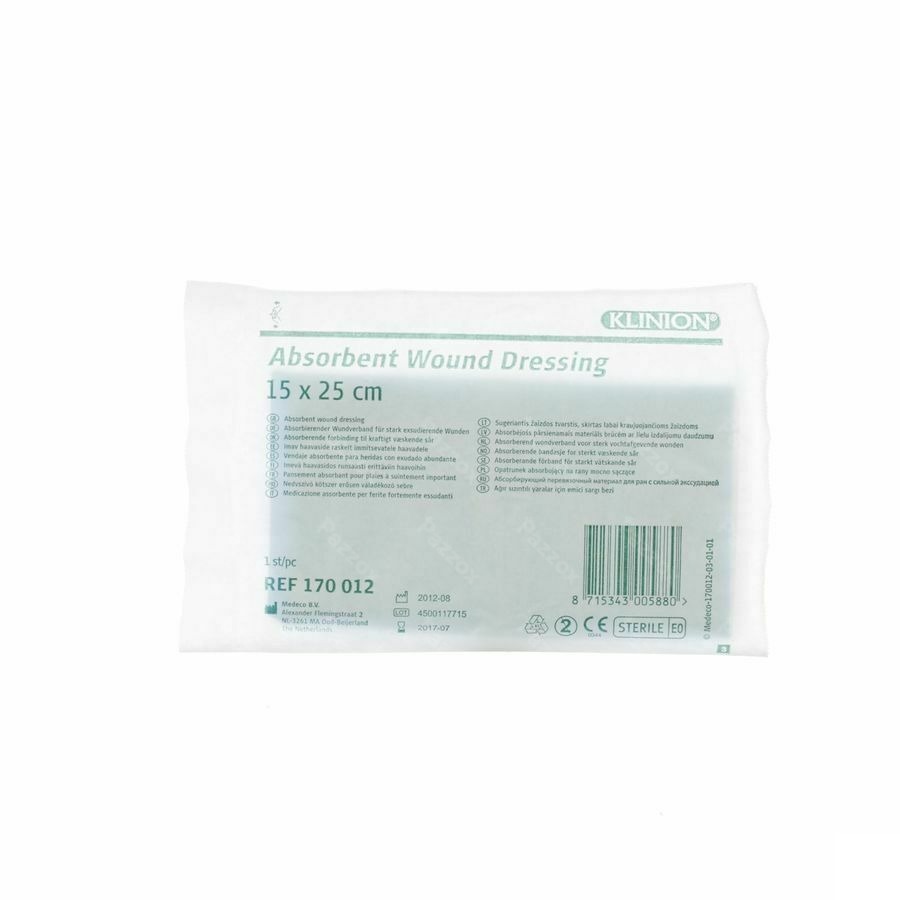 Klinion Pansement Absorbant 15x25cm S 1 4170012