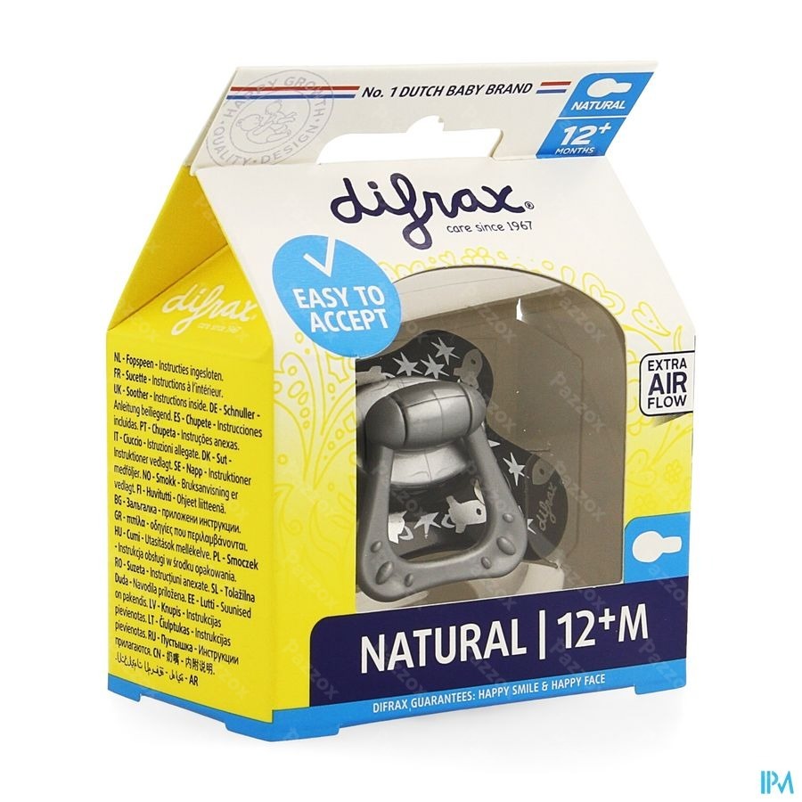 Difrax Sucette Natural 12m+