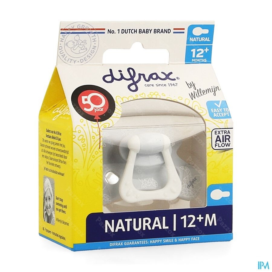 Difrax Sucette Natural 12m+