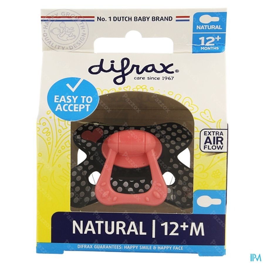 Difrax Sucette Natural 12m+