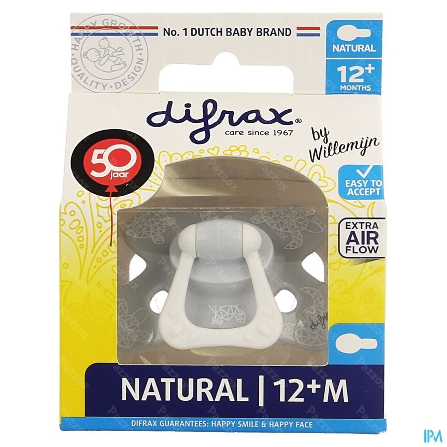 Difrax Sucette Natural 12m+