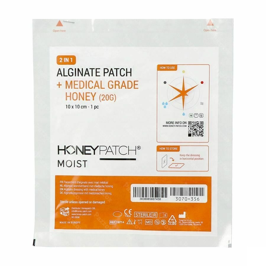 Honeypatch Moist Miel Cicat.20g+alg.ster 10x10cm 1