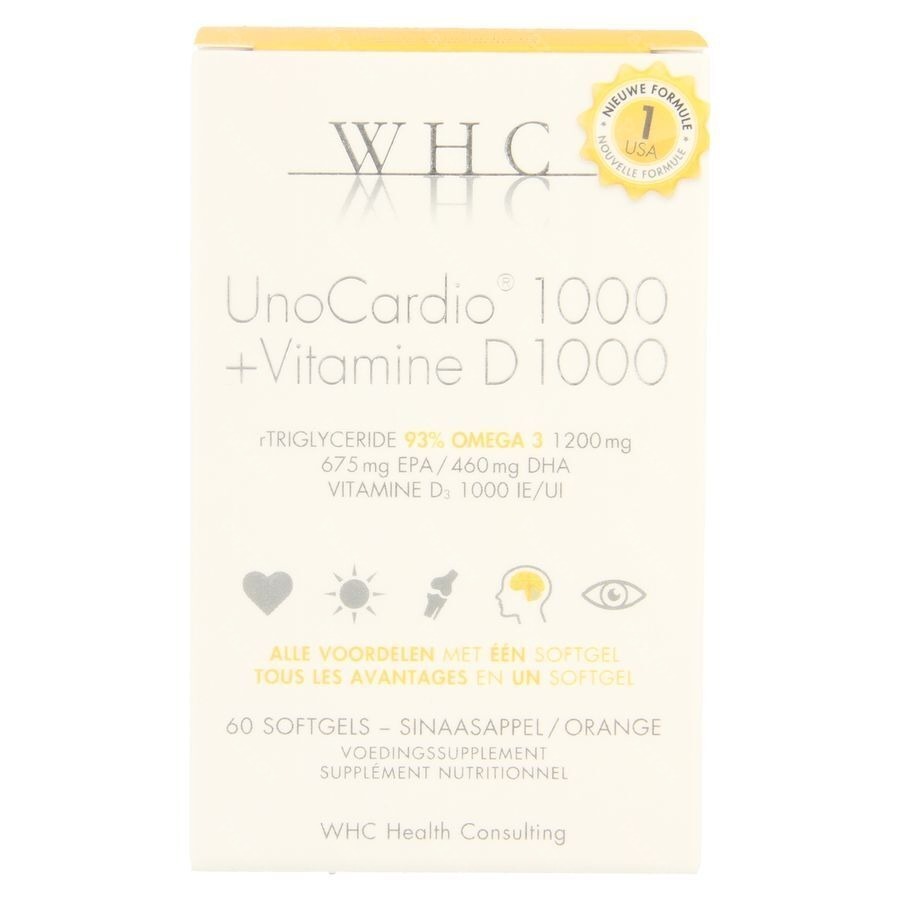 Unocardio 1000 + Vitamine D 1000 60 Softgels 
