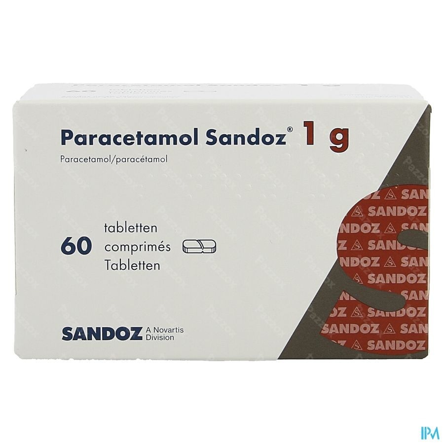 Paracetamol 1g Sandoz Tabl 60