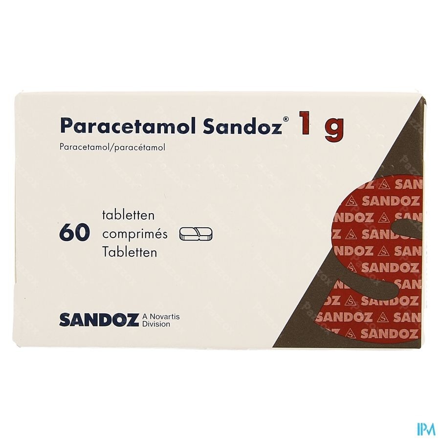 Paracetamol 1g Sandoz Tabl 60