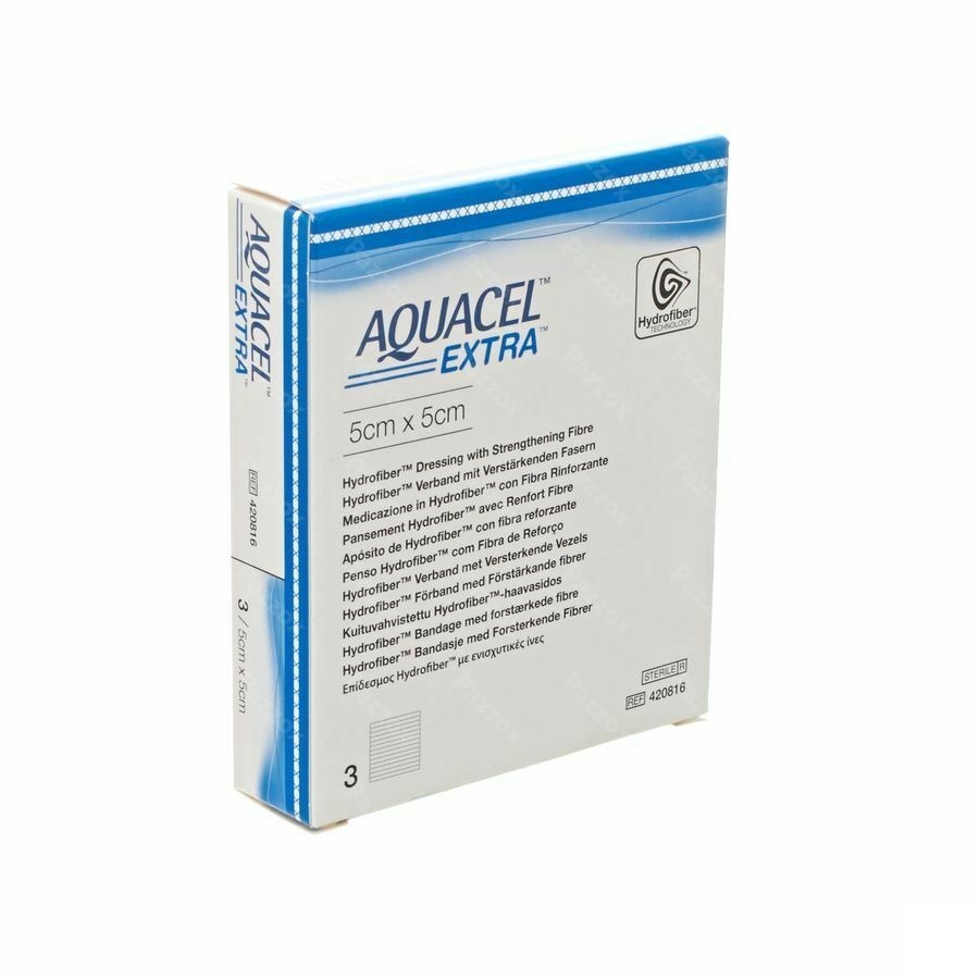 Aquacel Extra Pans Hydrofiber+renf.fibr. 5x 5cm 3