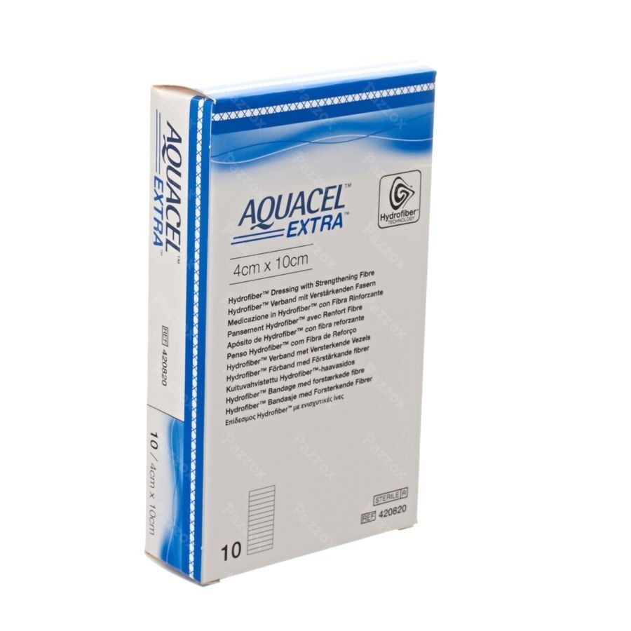 Aquacel Extra Pans Hydrofiber+renf.fibr. 4x10cm 10