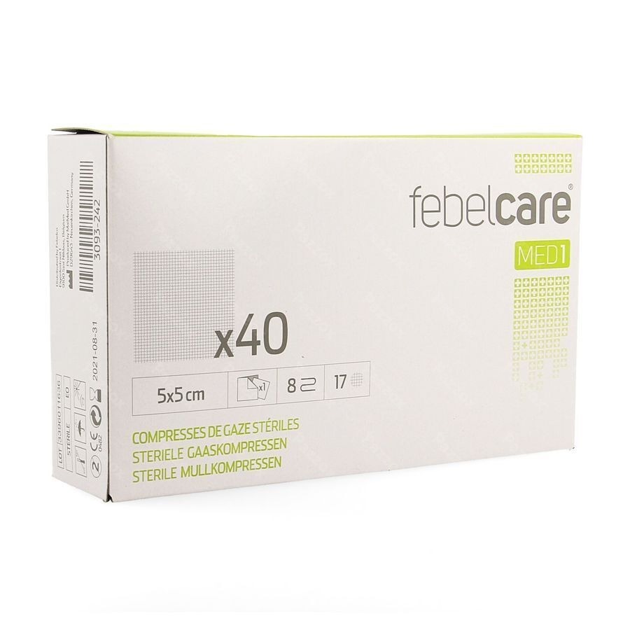 Febelcare Med1 Compresse Gaze Ster. 5,0x5,0cm 40x1