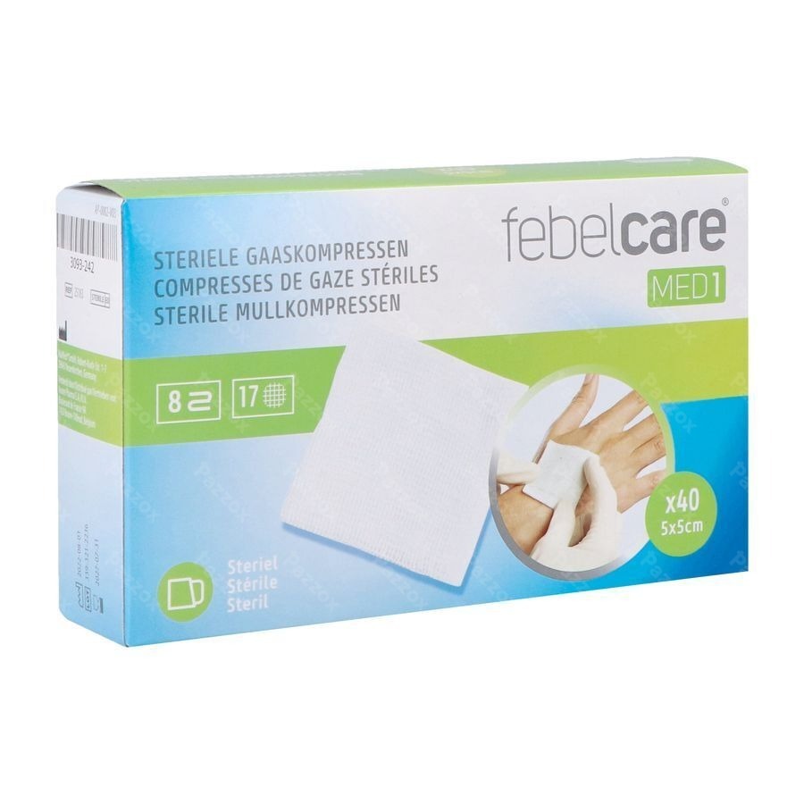 Febelcare Med1 Compresse Gaze Ster. 5,0x5,0cm 40x1