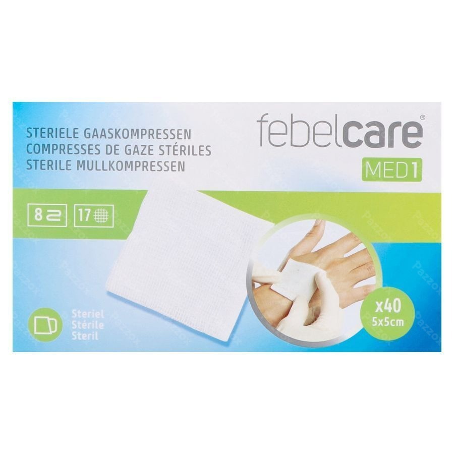 Febelcare Med1 Compresse Gaze Ster. 5,0x5,0cm 40x1