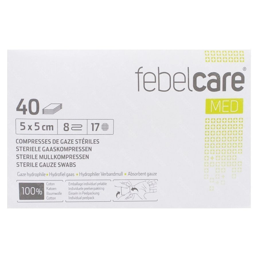 Febelcare Med1 Compresse Gaze Ster. 5,0x5,0cm 40x1