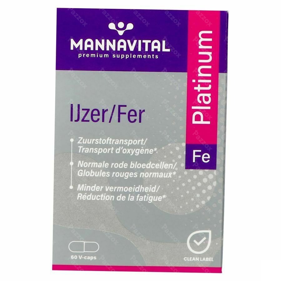Mannavital Fer Platinum V-caps 60