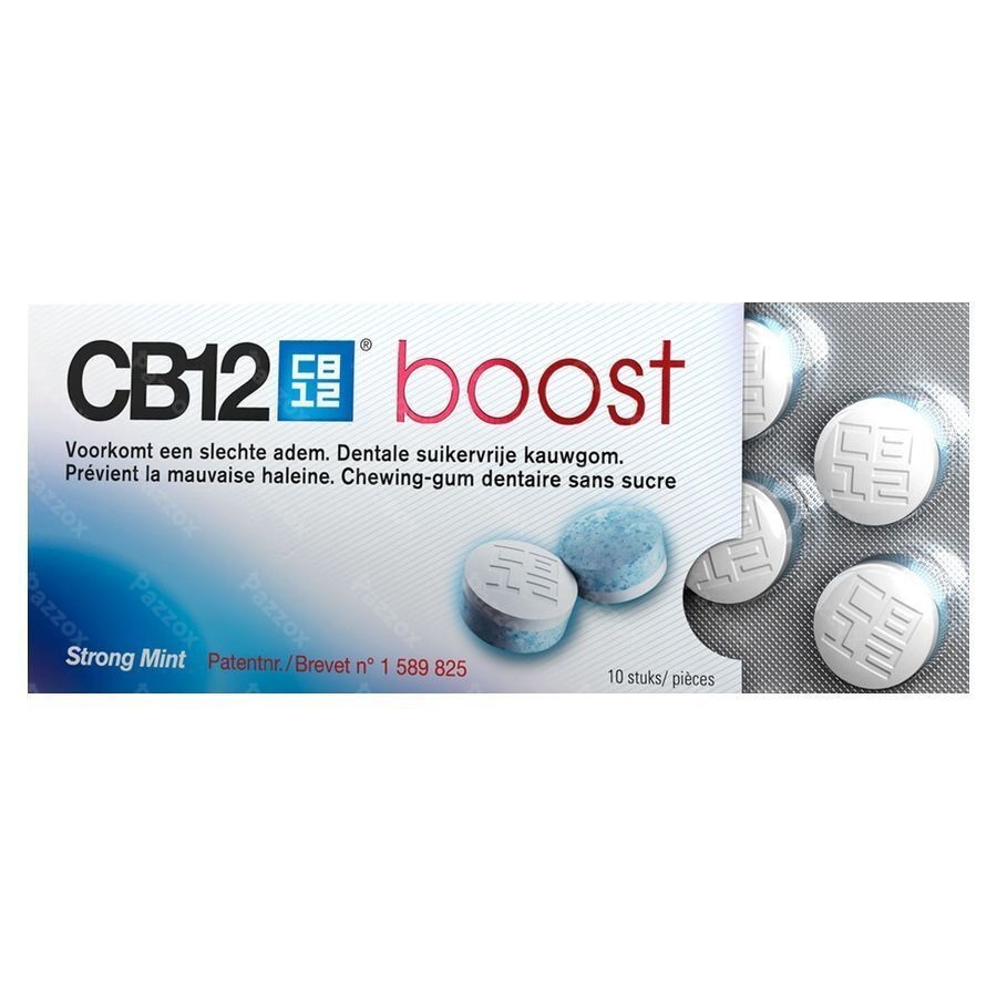 Cb12 Boost Chewing Gum Strong Mint S/sucre 10