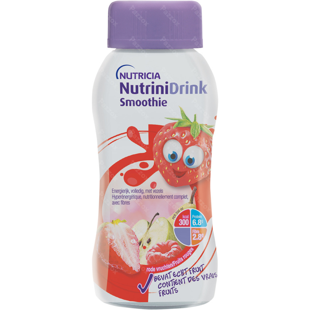 Nutrinidrink Smoothie Fruit Rouges Bouteille 200ml