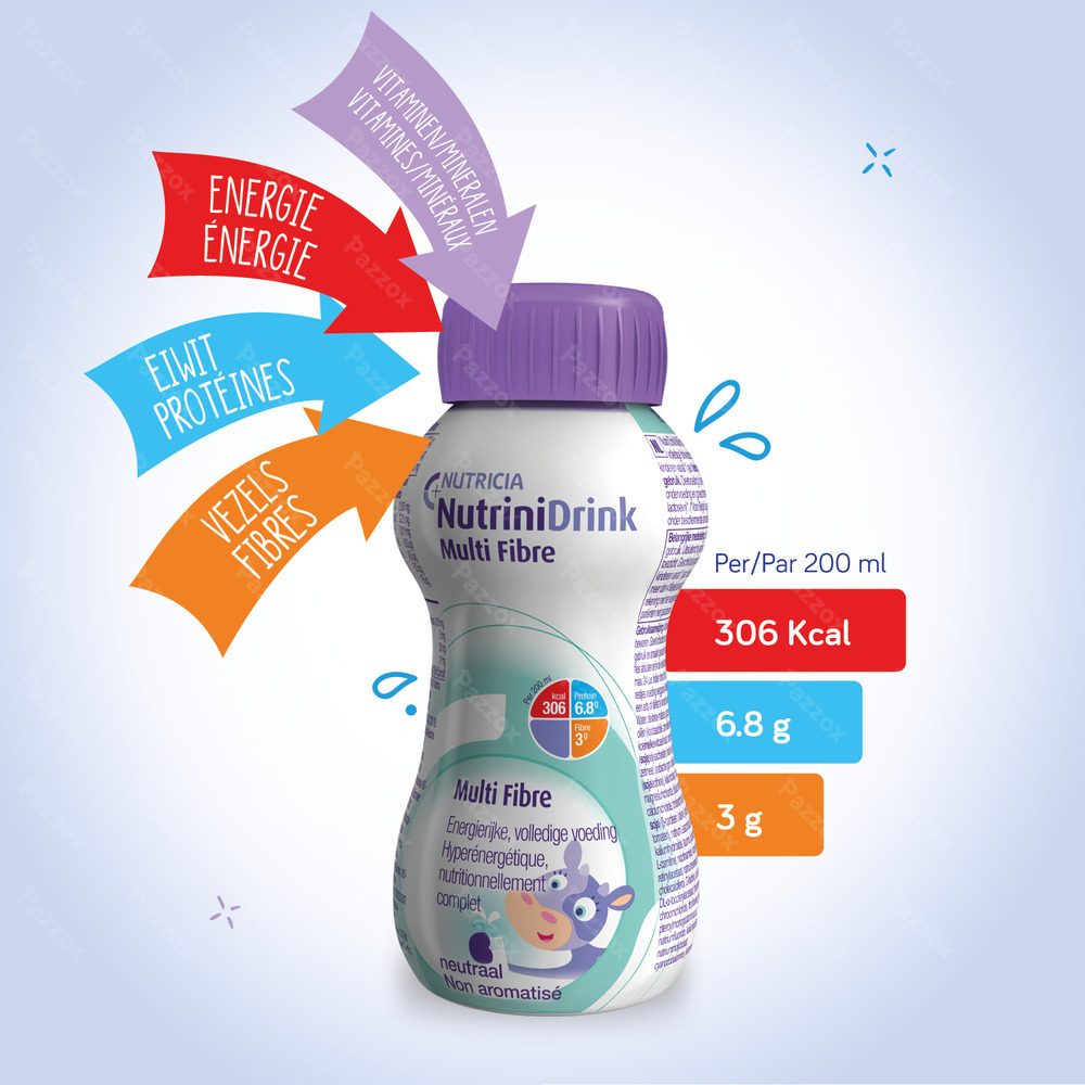 Nutrinidrink Smoothie Fruit Rouges Bouteille 200ml
