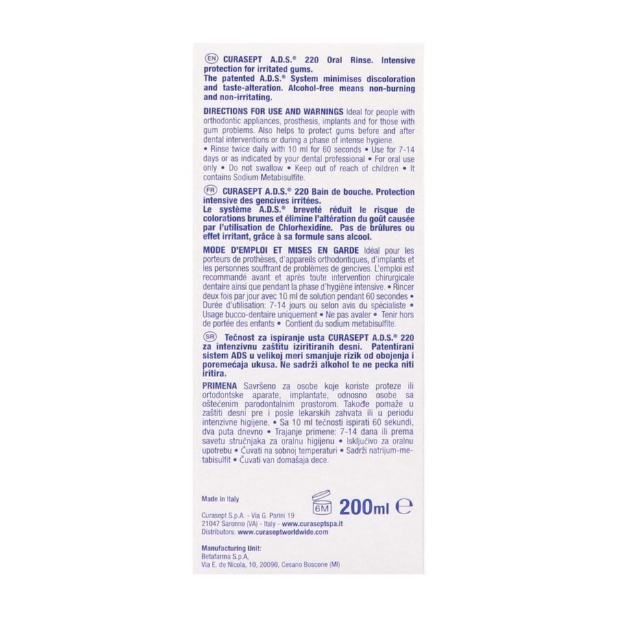 Curasept Bain De Bouche 0,20% 200ml