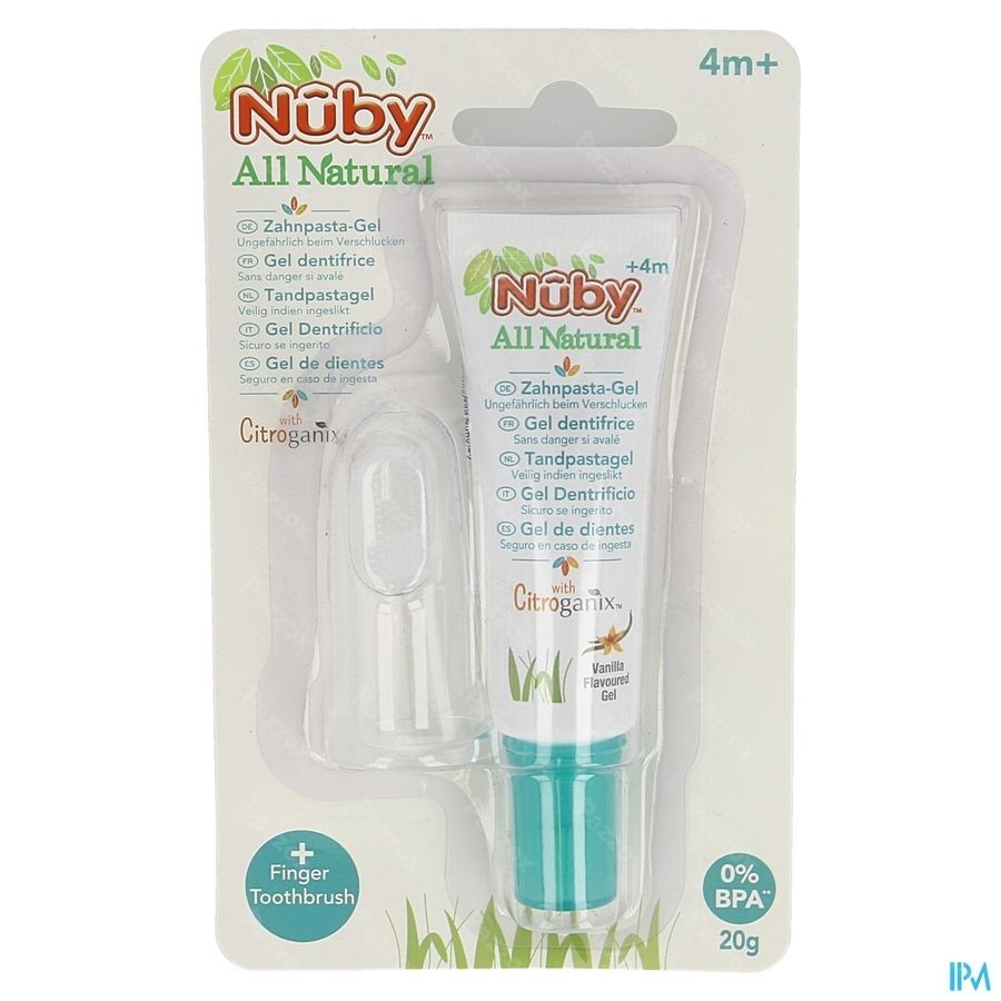 Nuby Citroganix Gel nettoyant gencives et dent + doigt massant – 15g - 4m+ 