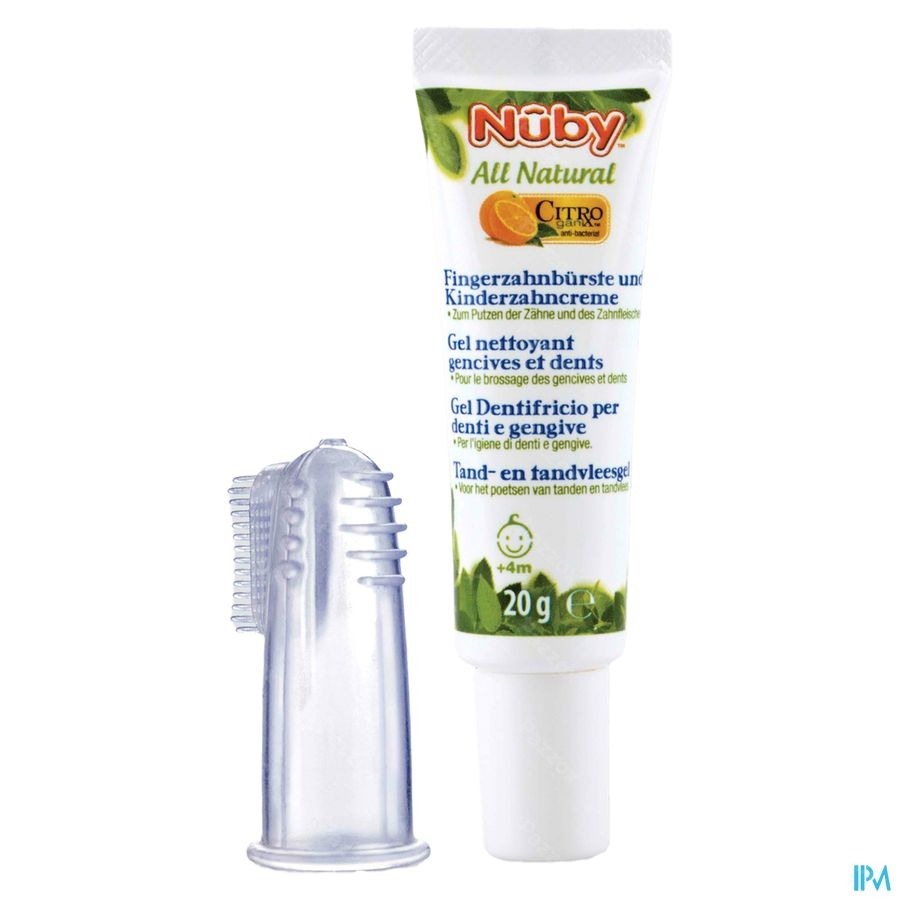 Nuby Citroganix Gel nettoyant gencives et dent + doigt massant – 15g - 4m+ 