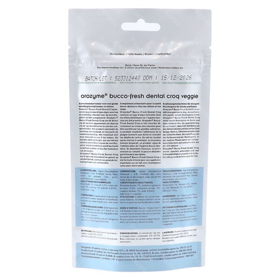 Orozyme Bucco-fresh Dental Croq Dog&cat <10kg 60g