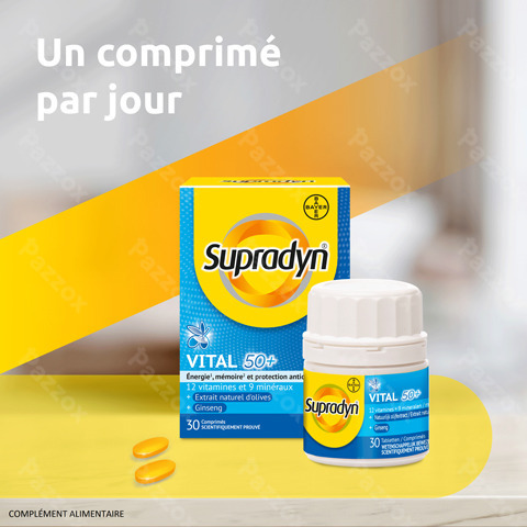 Supradyn Vital 50+ Multivitamine Avec Ginseng 30 Comprimés