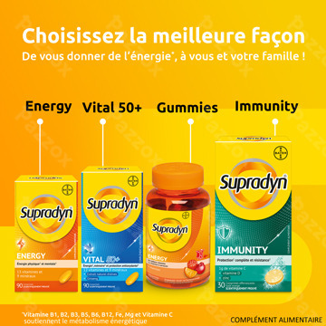 Supradyn Vital 50+ Multivitamine Avec Ginseng 30 Comprimés