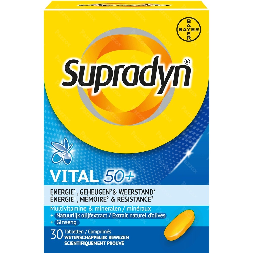 Supradyn Vital 50+ Multivitamine Avec Ginseng 30 Comprimés