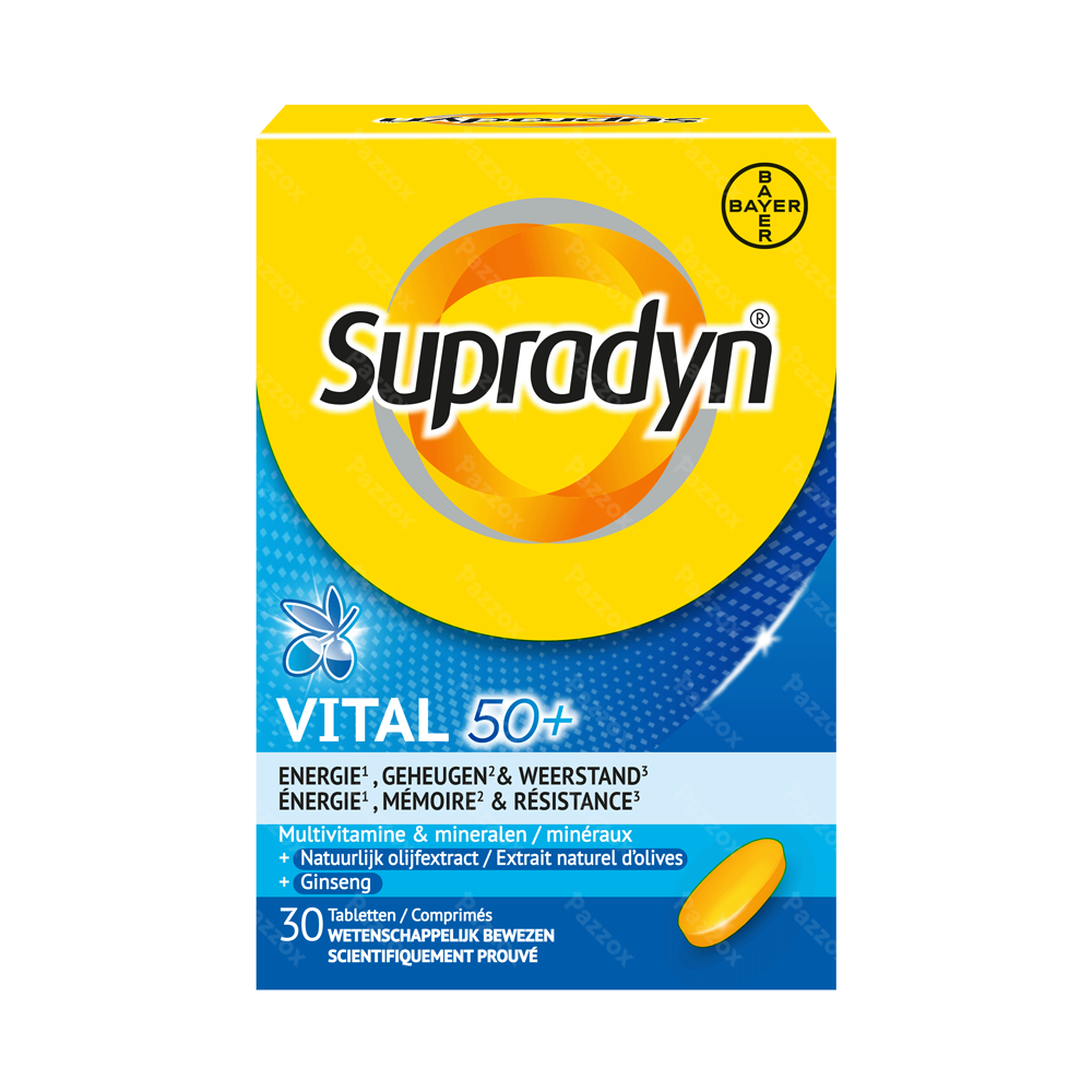 Supradyn Vital 50+ Multivitamine Avec Ginseng 30 Comprimés