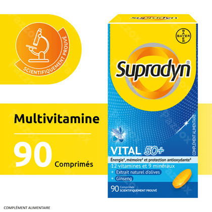Supradyn Vital 50+ Multivitamine Avec Ginseng 90 Comprimés