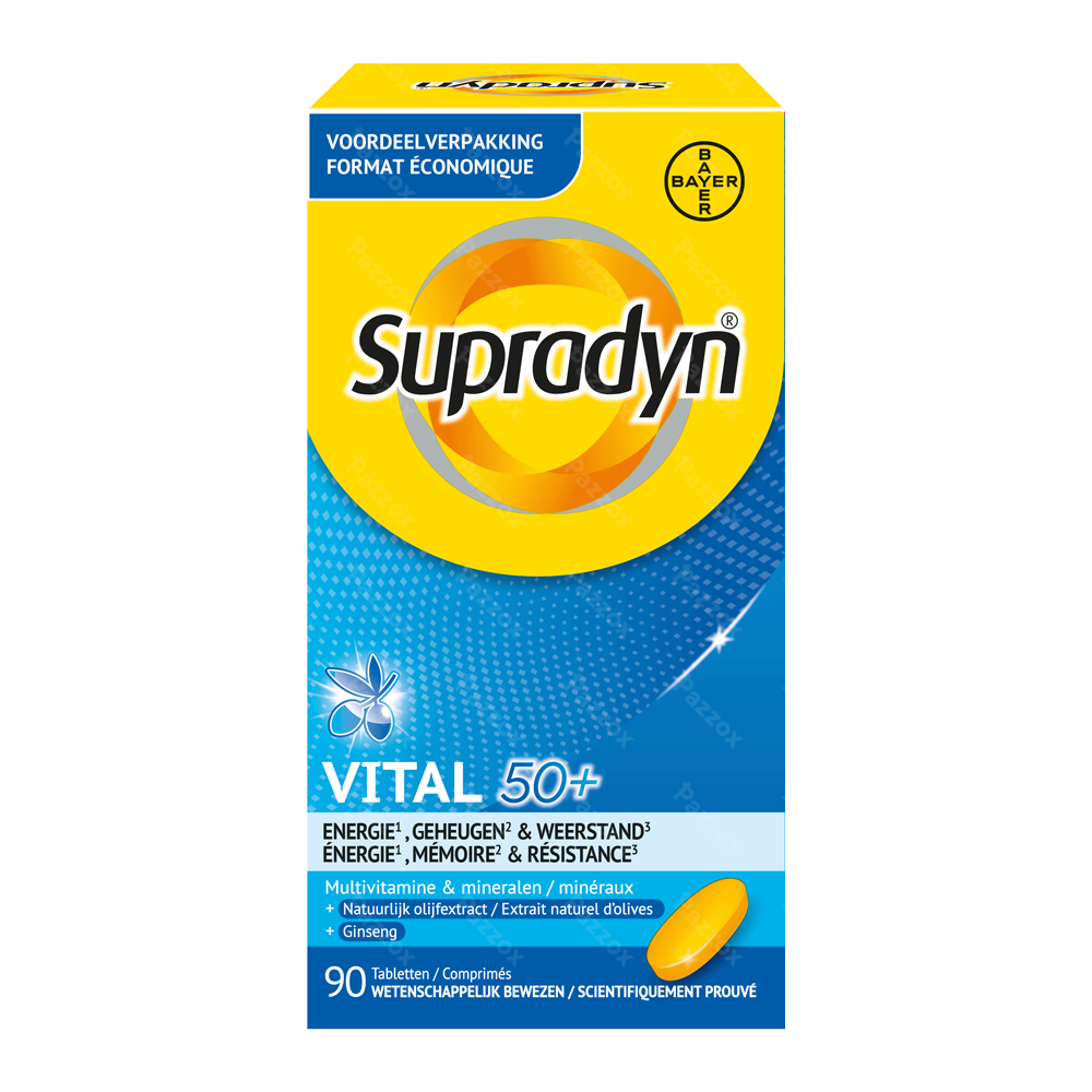 Supradyn Vital 50+ Multivitamine Avec Ginseng 90 Comprimés