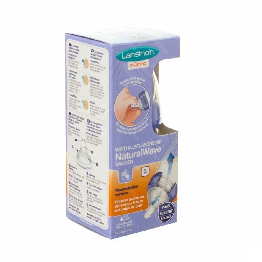 Lansinoh Biberon + Natural Wave Tetine 160ml