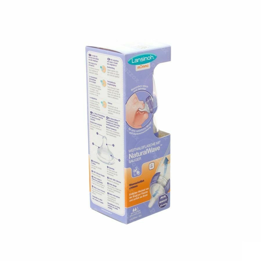 Lansinoh Biberon + Natural Wave Tetine 240ml