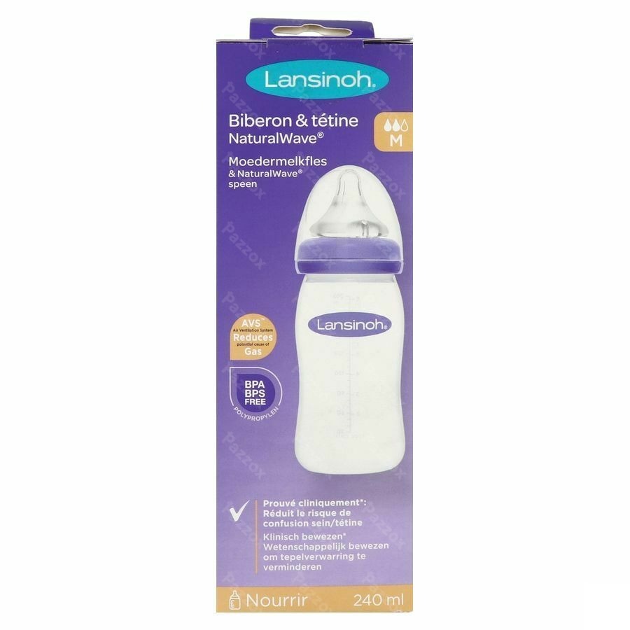 Lansinoh Biberon + Natural Wave Tetine 240ml