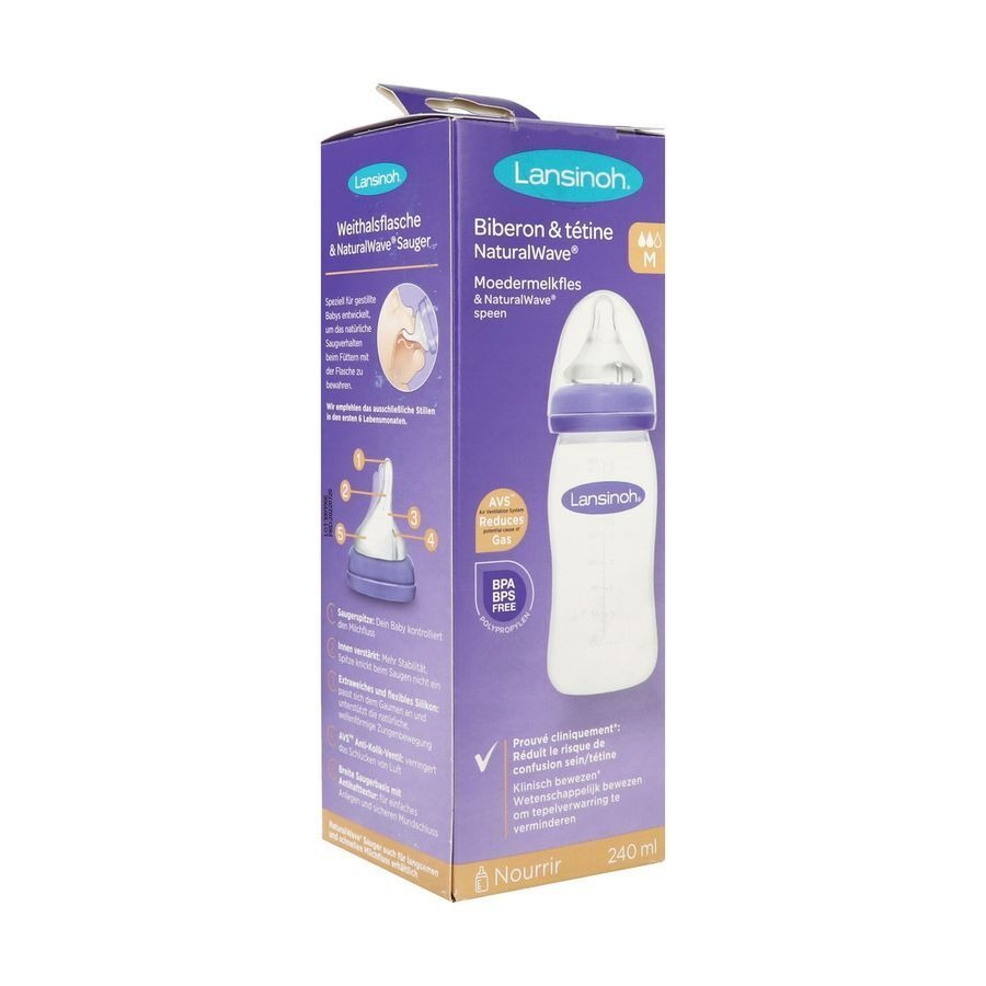 Lansinoh Biberon + Natural Wave Tetine 240ml